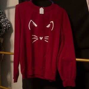 Source Unknown Red Cat Face Sweater